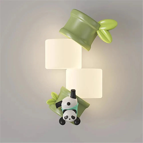 applique murale à led singe et panda pour enfants - vue 3 sur 7