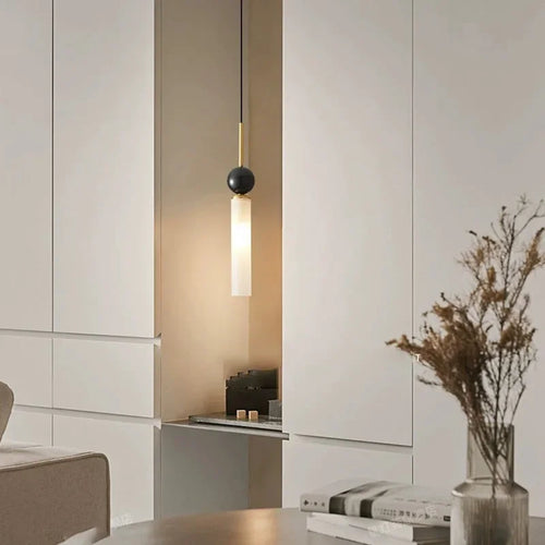 suspension en marbre et cuivre pour éclairage intérieur moderne - vue 6 sur 16