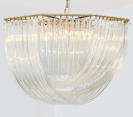 lustre moderne en métal et verre avec éclairage led - vue 7 sur 7