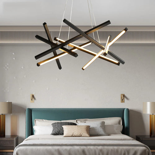Lustre LED nordique adapté au salon - vue 4 sur 9