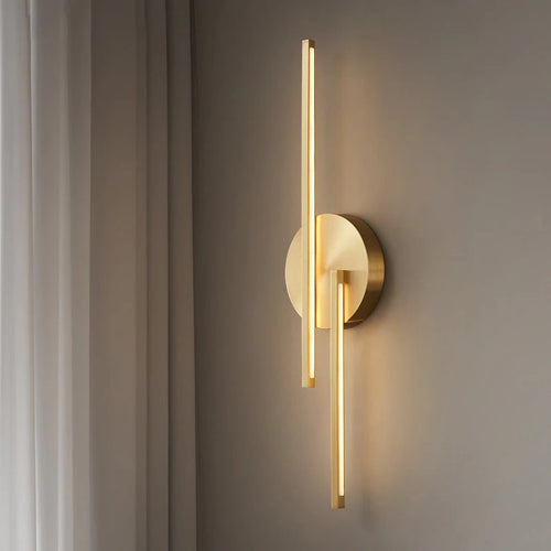 applique murale led minimaliste en laiton et cuivre - vue 2 sur 10