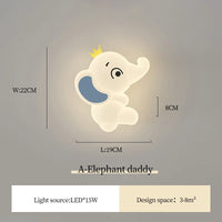 applique murale led modernes éléphant mignon pour enfants