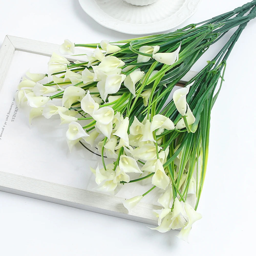 bouquet de lys calla artificiels pour décoration intérieure et extérieure - vue 8 sur 12