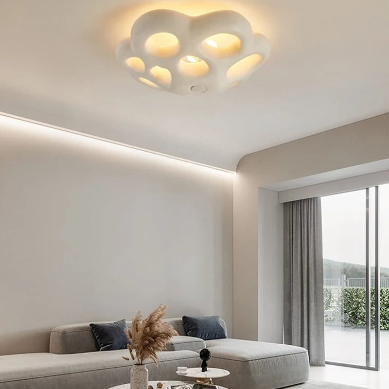plafonnier led moderne nordique wabi sabi personnalisé fleur - vue 4 sur 7