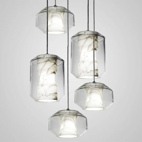 suspension moderne marbre Led luxe Restaurant lustre décor à la maison Lustres salle à manger suspension - vue 2 sur 25