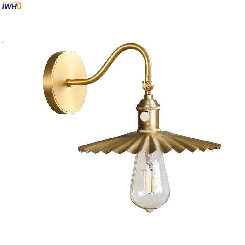 applique murale moderne iwhd en cuivre avec chaîne edison led réglable - vue 15 sur 23