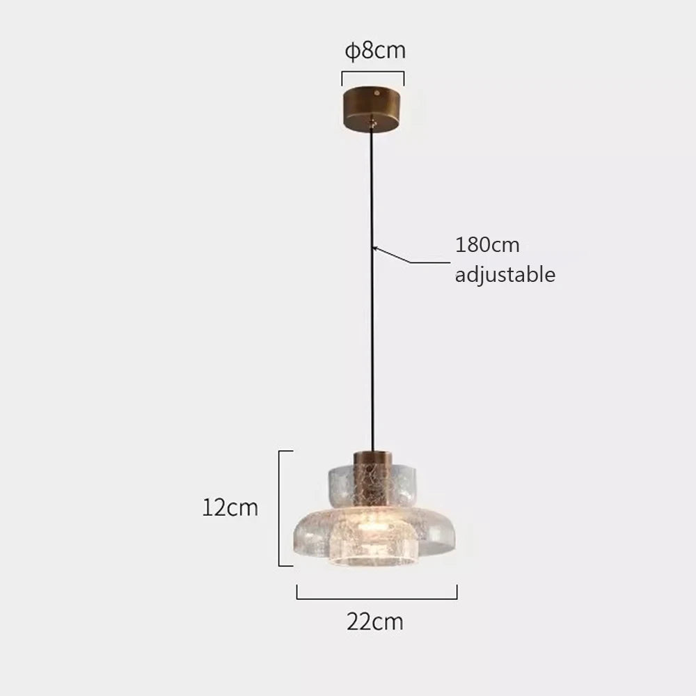 suspension led rétro en verre pour éclairage moderne et ambiance élégante - vue 4 sur 12