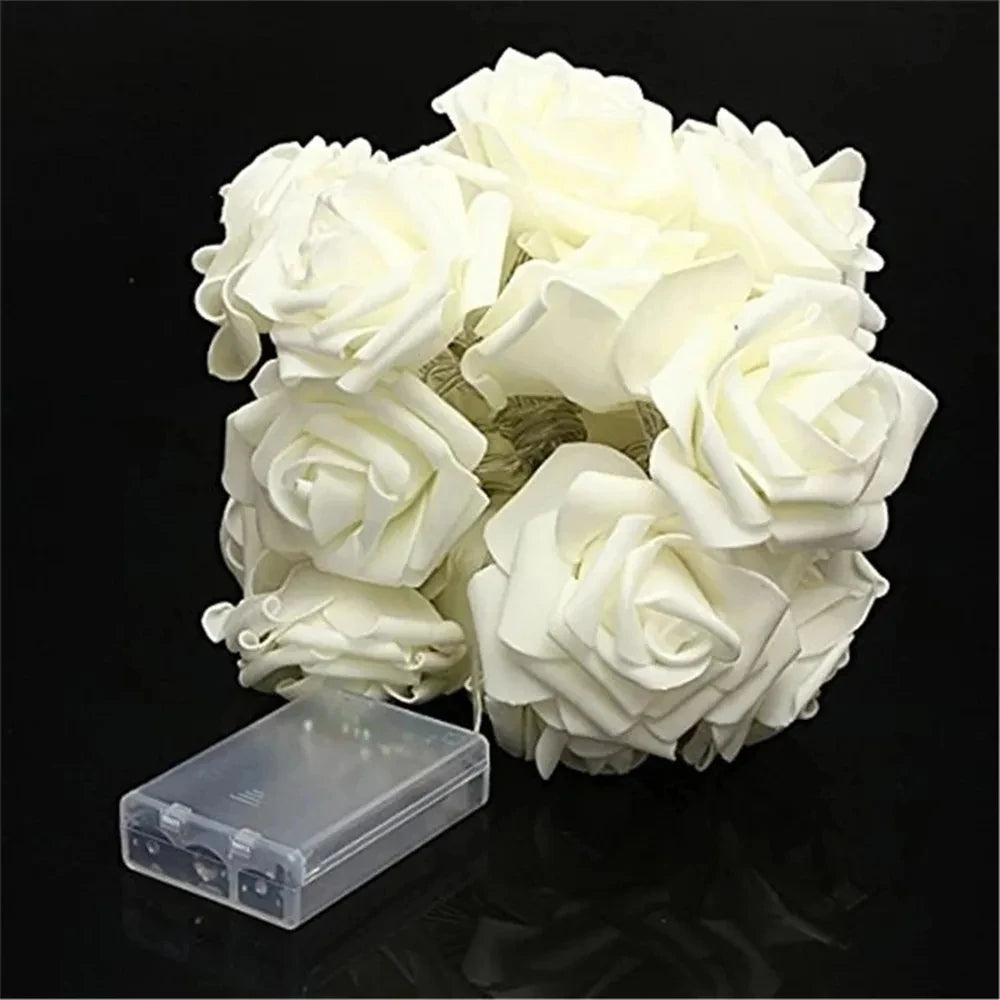 guirlande lumineuse roses en mousse pour mariage et saint valentin - vue 5 sur 11