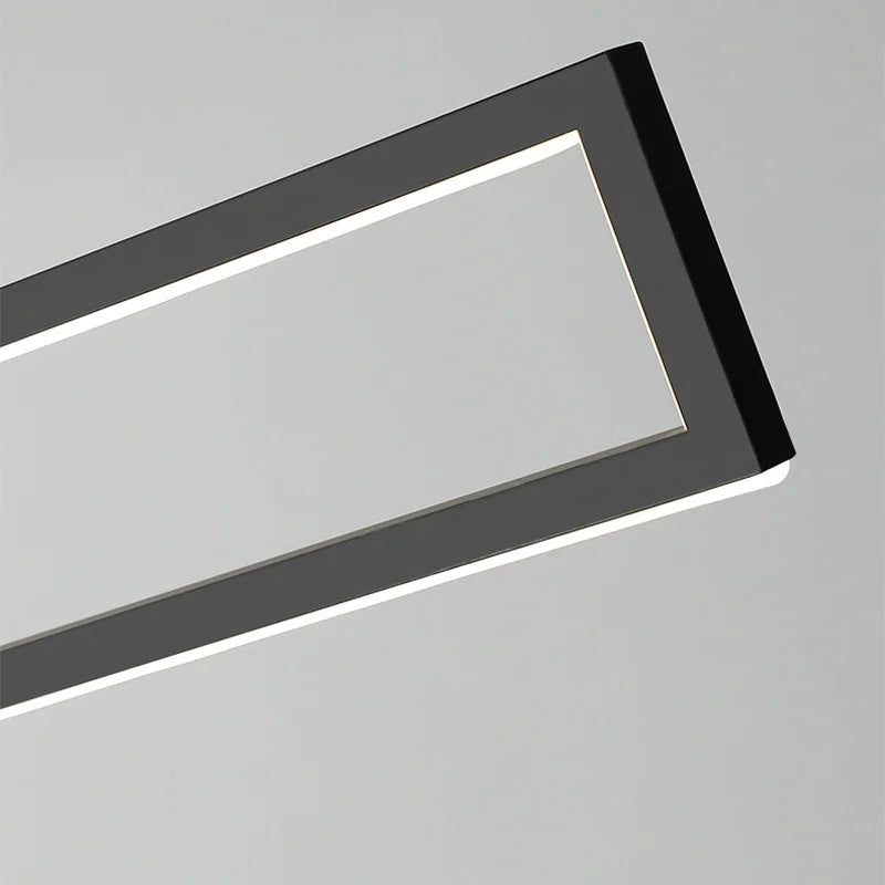 suspension led moderne éclairage intérieur design rectangulaire - vue 5 sur 14