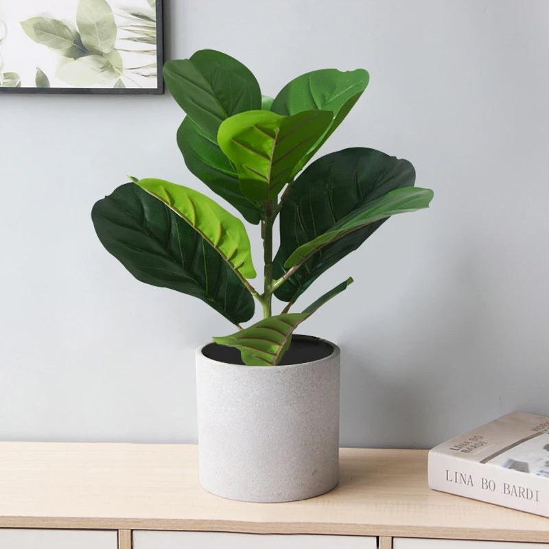 faux ficus arbre artificiel plante tropicale en plastique pour décoration intérieure - vue 2 sur 6