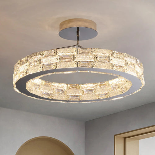Plafonnier LED en cristal au design moderne - vue 2 sur 11