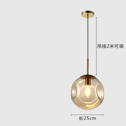 lustre suspension industriel simple boule verre moderne nordique