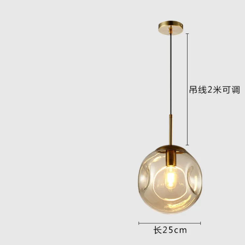 lustre suspension industriel simple boule verre moderne nordique