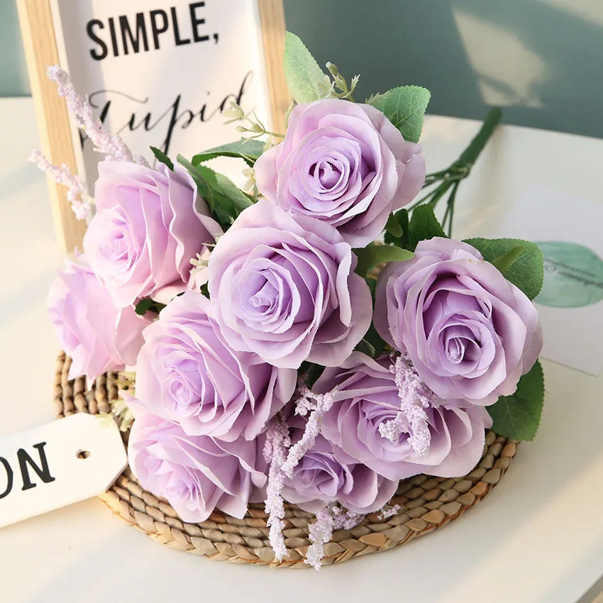 bouquet de roses artificielles pour mariage et décoration intérieure - vue 1 sur 12