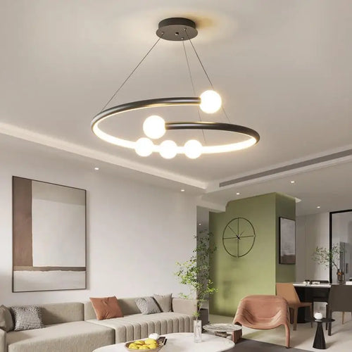 lustre minimaliste en verre design pour éclairage moderne - vue 2 sur 10