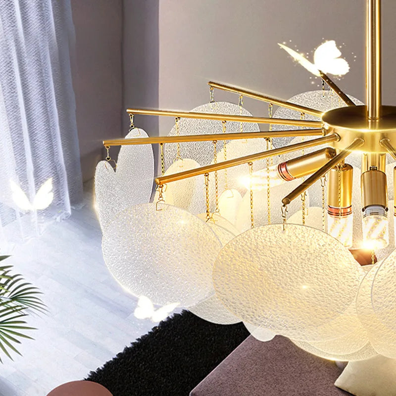 Lustre en verre avec carillons éoliens romantiques de luxe - vue 4 sur 9