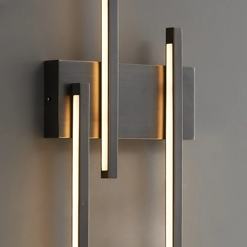 applique murale en cuivre avec lumière minimaliste design élégant pour intérieur - vue 5 sur 8