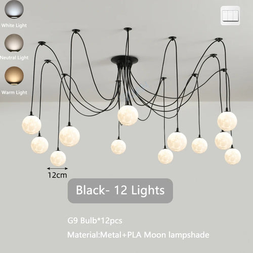 lustre multi lumières suspendues style nordique pour commerces - vue 17 sur 16