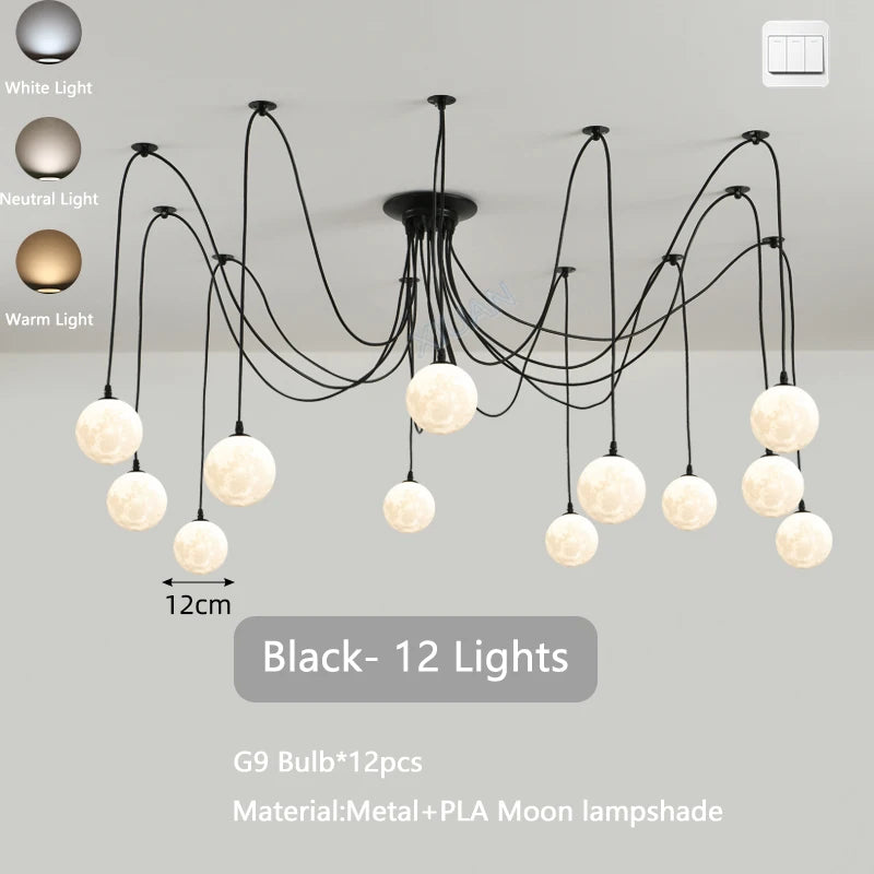 lustre multi lumières suspendues style nordique pour commerces - vue 16 sur 16