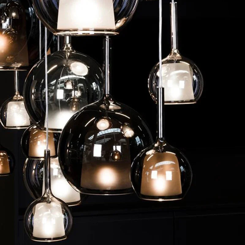 lustre moderne abat-jour en verre pour décoration intérieure - vue 3 sur 15