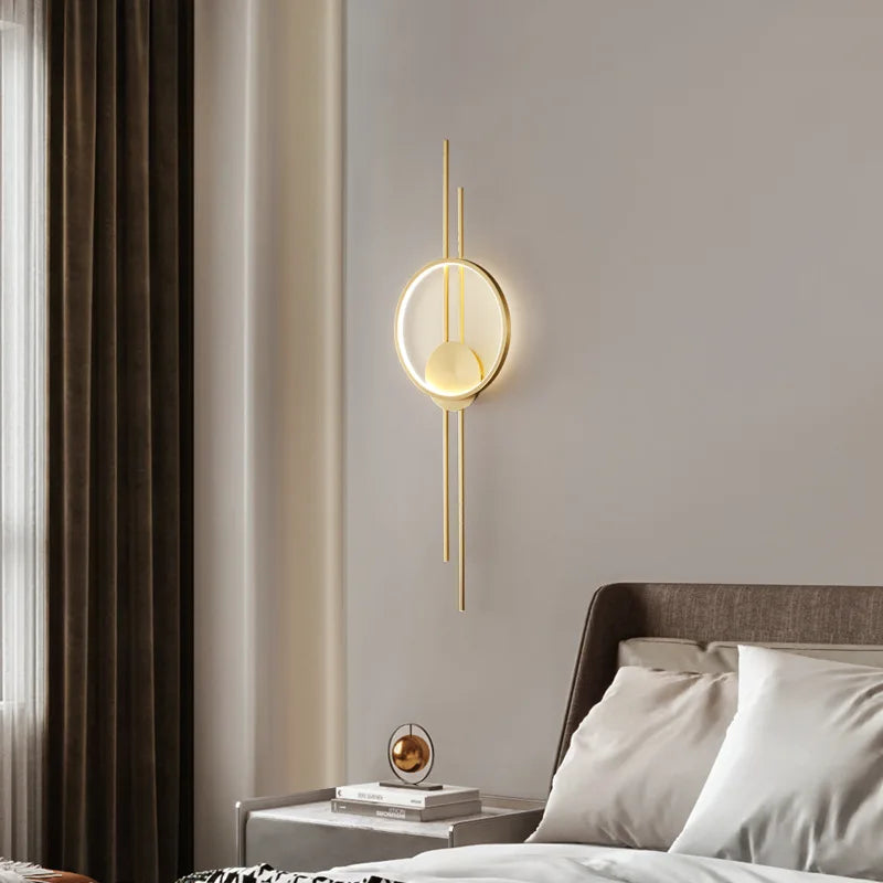 applique murale en laiton minimaliste trois intensités art déco - vue 4 sur 8