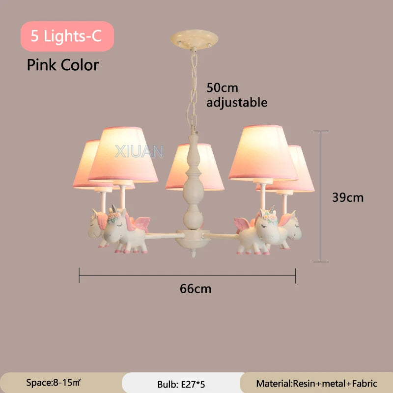 lustre licorne dessin animé pour chambre d'enfant suspendu - vue 10 sur 24