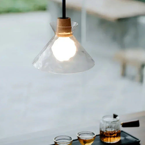 SANDYHA Lustre en verre nordique Lampara Colgante Techo lampe à LED chambre Restaurant De Chevet Lustres De Plafond éclairage suspendu - vue 4 sur 15