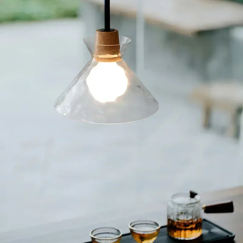 SANDYHA Lustre en verre nordique Lampara Colgante Techo lampe à LED chambre Restaurant De Chevet Lustres De Plafond éclairage suspendu - vue 3 sur 15