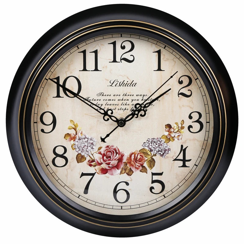 horloge murale vintage silencieuse design classique en métal - vue 23 sur 26