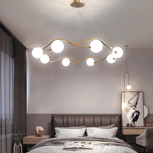 lustre nordique simple anneau led décoratif intérieur - vue 2 sur 8
