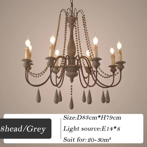 lustre en bois rétro pour décoration intérieure élégante - vue 11 sur 16