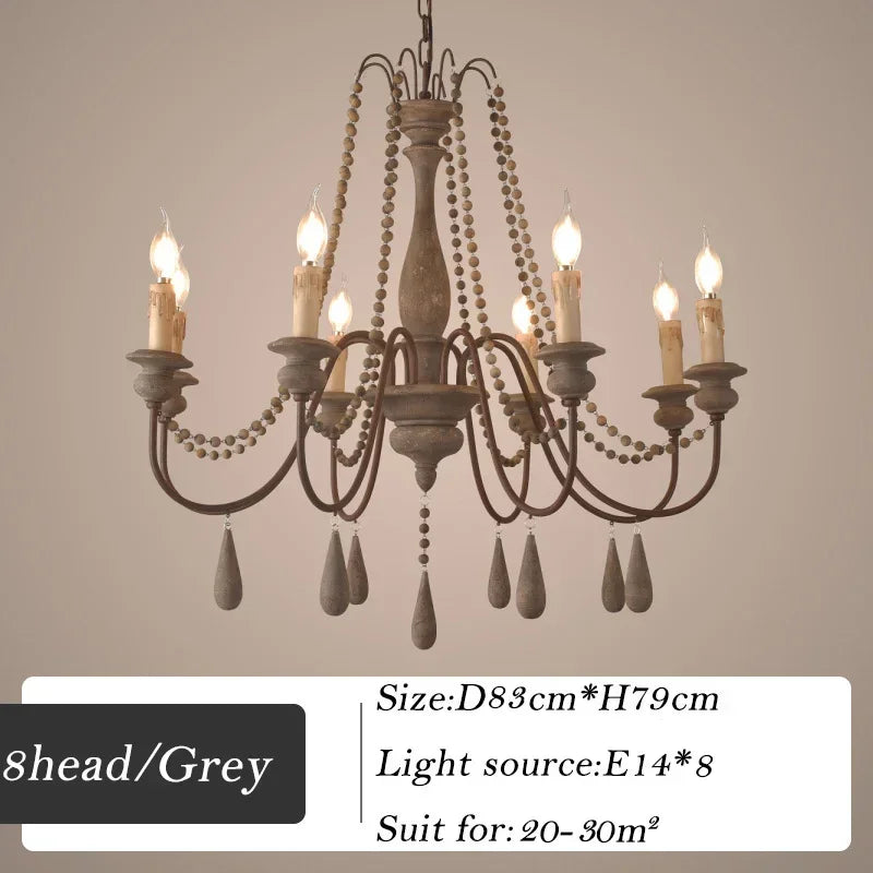 lustre en bois rétro pour décoration intérieure élégante - vue 10 sur 16
