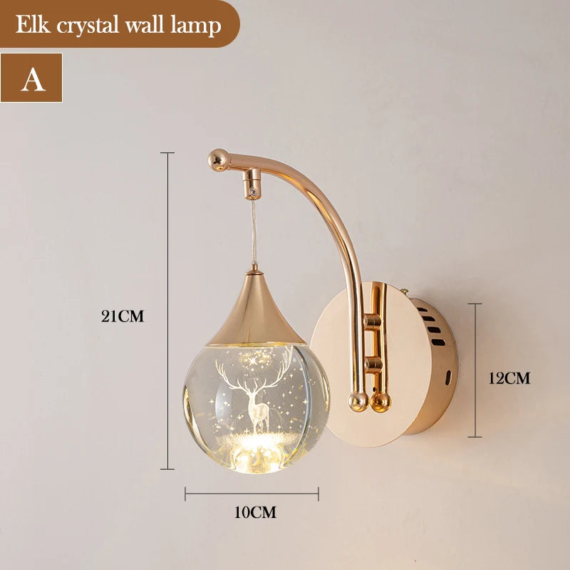 applique murale moderne en forme de goutte de cristal luxe
