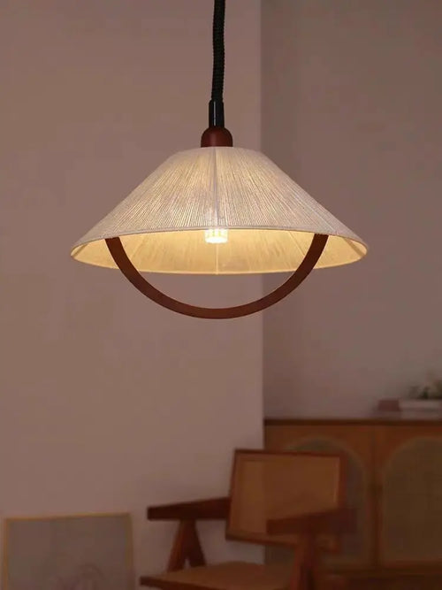 suspension corde de chanvre bois 	 style - vue 2 sur 7