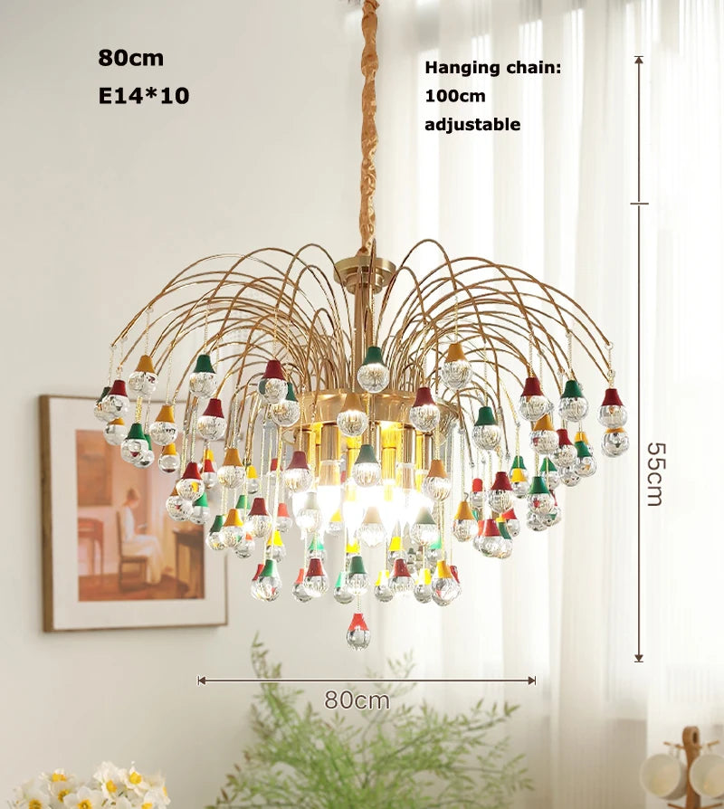 plafonnier tendance angel's tear en cristal lumineux élégant pour intérieur - vue 8 sur 10