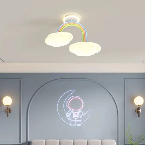 plafonnier LED nuage arc-en-ciel pour chambre enfant - vue 3 sur 7