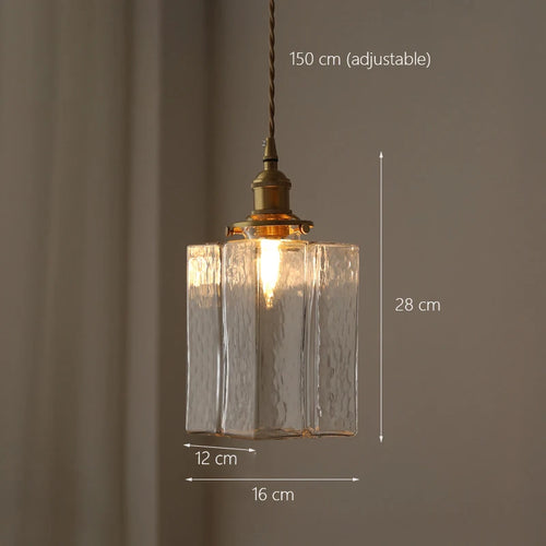 lustre japonais en verre minimaliste moderne avec éclairage led - vue 8 sur 9