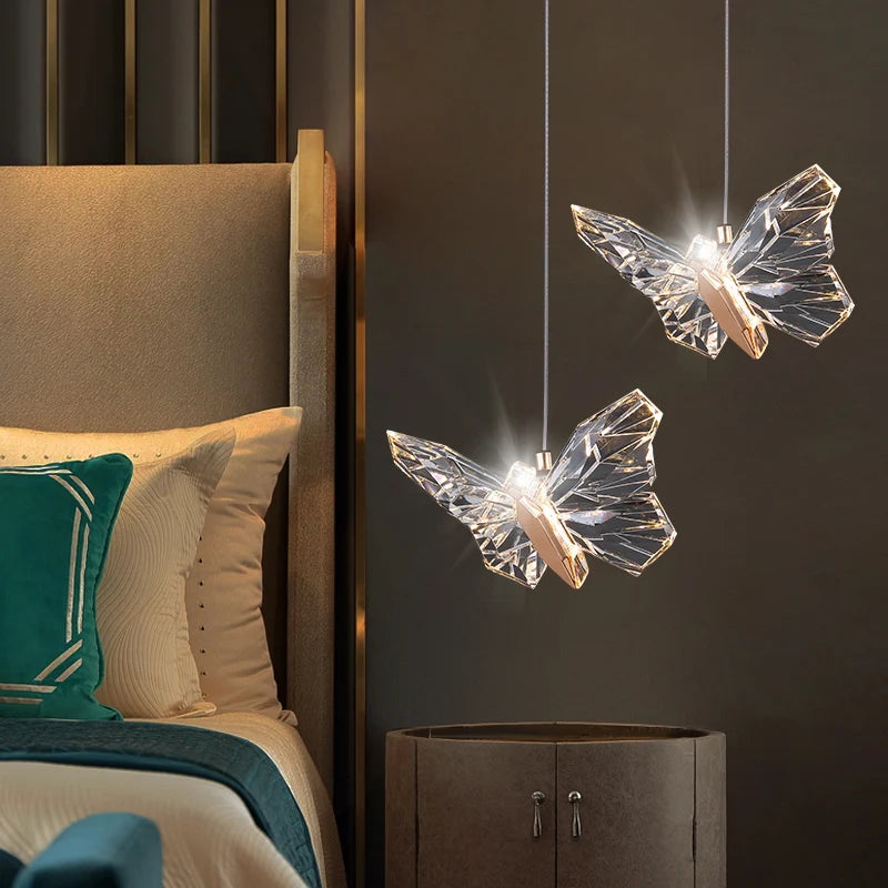 Suspension LED papillon design nordique moderne décoratif d'intérieur