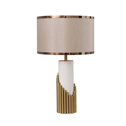 Italy Design High Quality  Table Lamp Led Desk Light with Marble Foot Fabric Shade - vue 6 sur 7