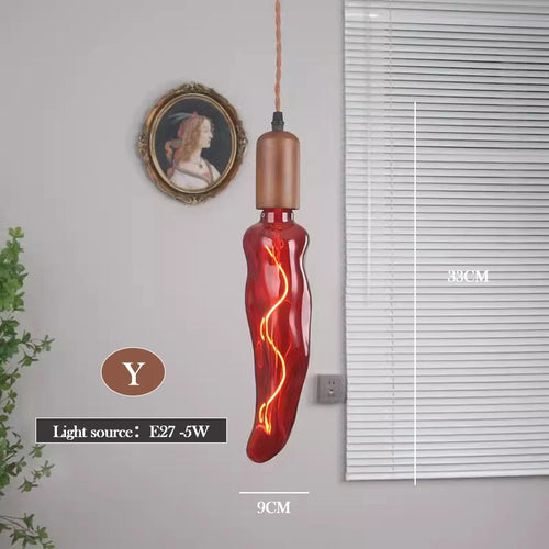 lustre en verre d'art rétro en bois massif créatif pour décoration intérieure - vue 17 sur 25