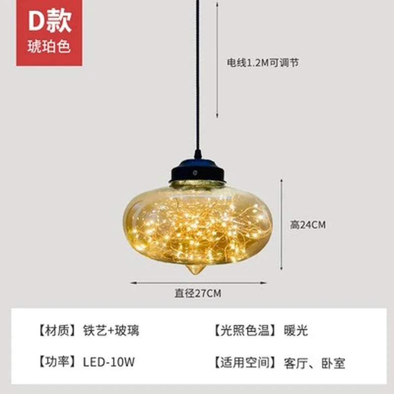 lustre nordique en étoile design en verre pour décoration intérieure - vue 13 sur 25