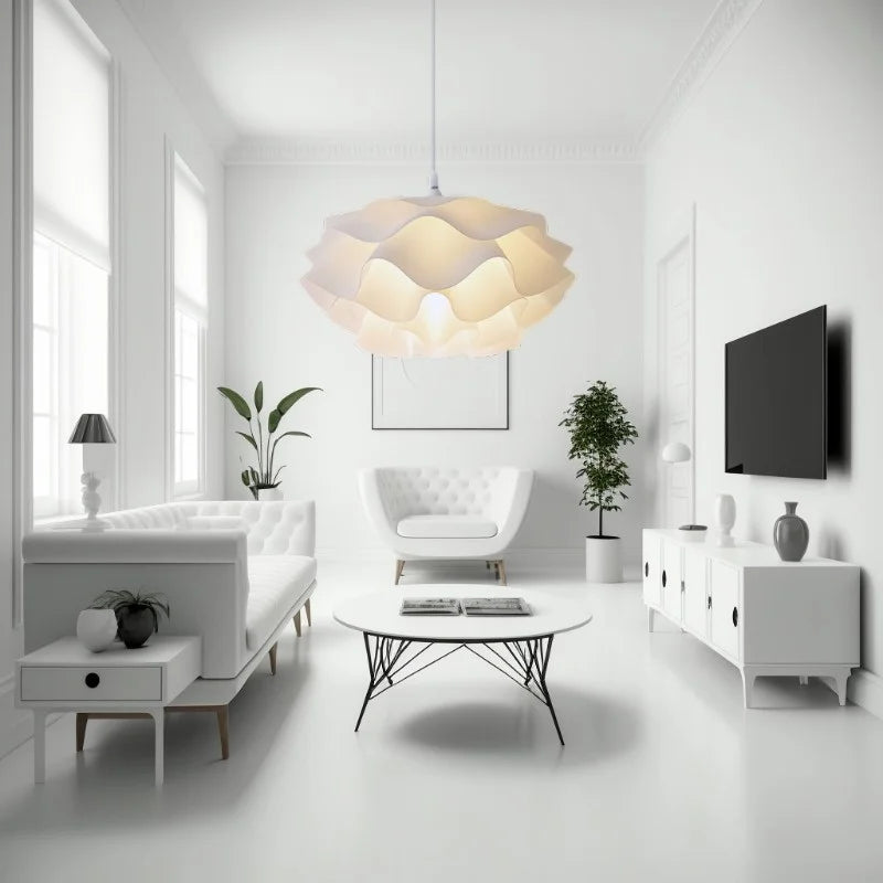 lustre moderne acrylique suspendu en forme de fleur led décoratif - vue 5 sur 8