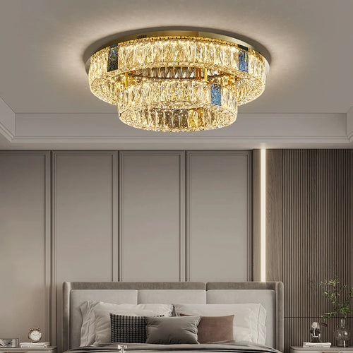 plafonnier led rond design nordique en acier inoxydable 	 modèle - vue 3 sur 12