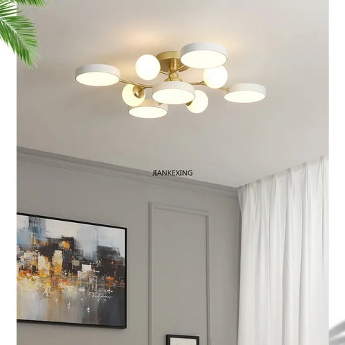lustre led moderne en boule de verre pour décoration maison - vue 7 sur 10