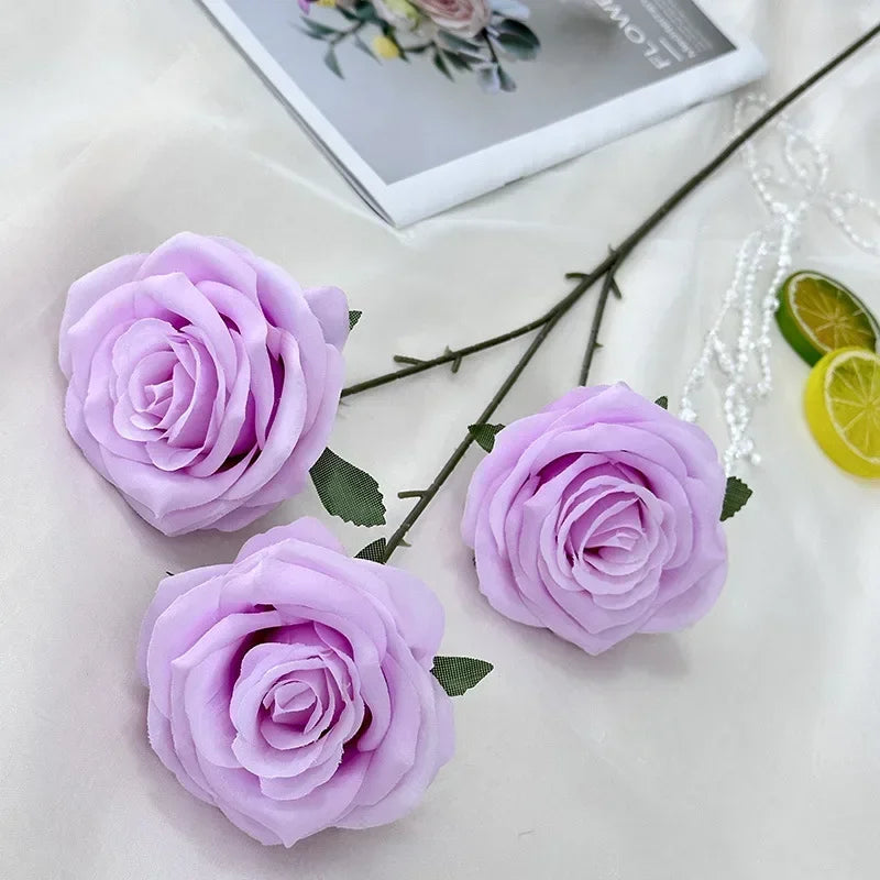 branches de roses artificielles en soie pour décoration élégante - vue 12 sur 40