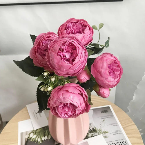 bouquet de pivoines artificielles pour décoration de mariage et maison - vue 10 sur 16