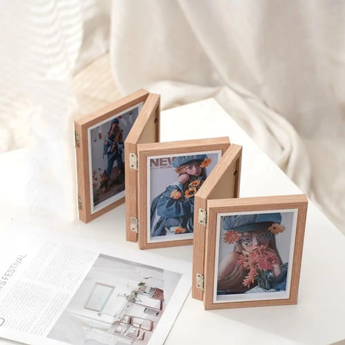 cadre photo pliable en bois pour album de bureau - vue 5 sur 14