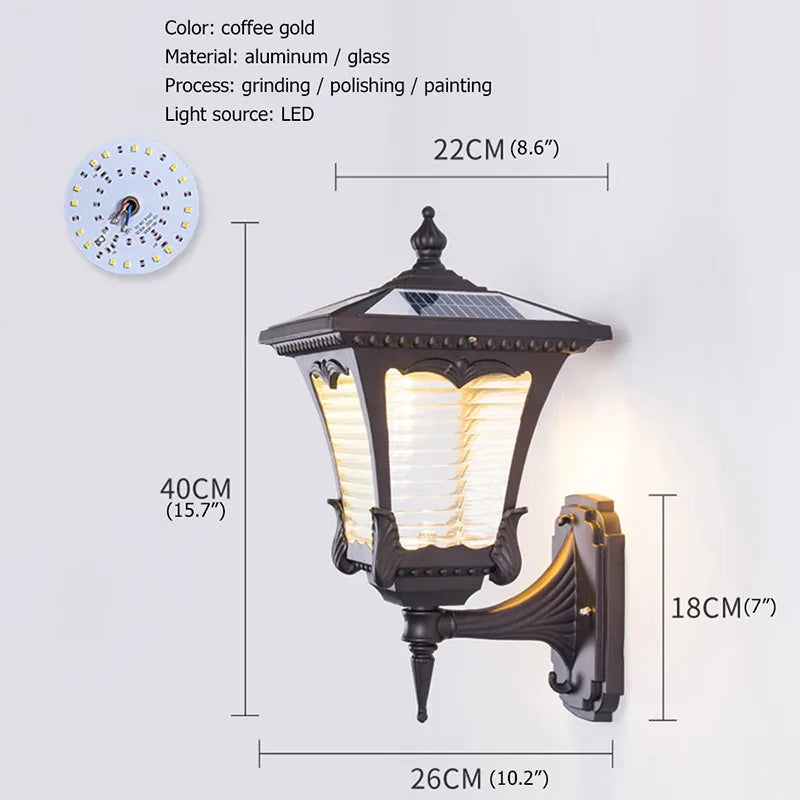 Applique murale solaire extérieur luminaire moderne LED étanche Patio cour porche balcon cour Villa allée éclairages - vue 5 sur 7