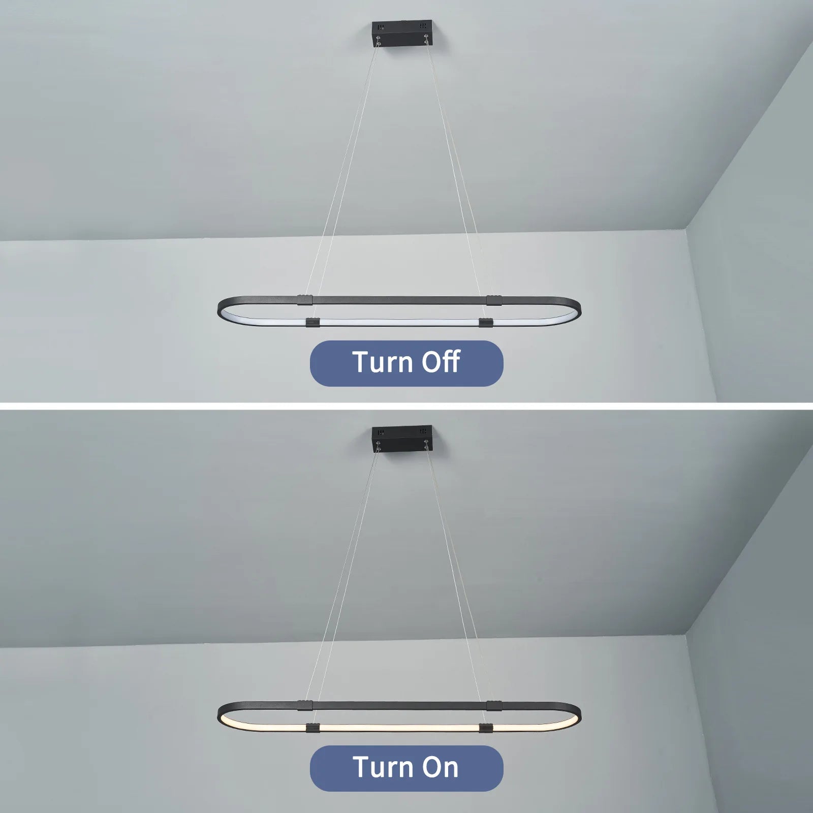 suspension moderne à led pour décoration intérieure linéaire et élégante - vue 5 sur 7