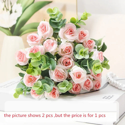 bouquet de roses artificielles eucalyptus décorations florales polyvalentes - vue 10 sur 12
